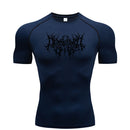 Camiseta Fitness Masculina Estampa Espinhos – Compressão Leve, Secagem Rápida e Alta Performance