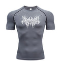 Camiseta Fitness Masculina Estampa Espinhos – Compressão Leve, Secagem Rápida e Alta Performance
