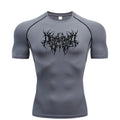 Camiseta Fitness Masculina Estampa Espinhos – Compressão Leve, Secagem Rápida e Alta Performance