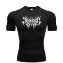 Camiseta Fitness Masculina Estampa Espinhos – Compressão Leve, Secagem Rápida e Alta Performance