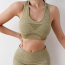 Conjunto Fitness Feminino Sem Costura com Shorts de Cintura Alta e Top Esportivo