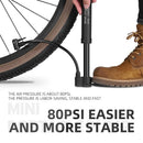 Bomba de Ar Manual para Bicicleta – Até 80 PSI, Portátil e Compatível com Válvula Schrader